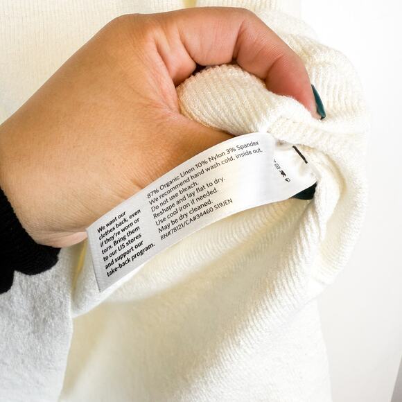 Eileen Fisher Ivory Organic Linen Crepe Stretch Tunic Top $298 - S/M - Picture 5 of 9